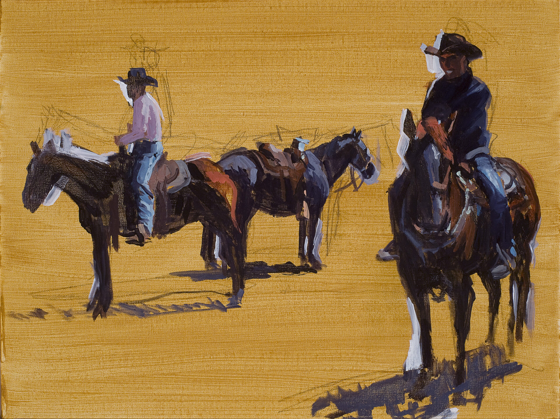 TWO COWBOYS<br>
2013<br>
18" x 24"
