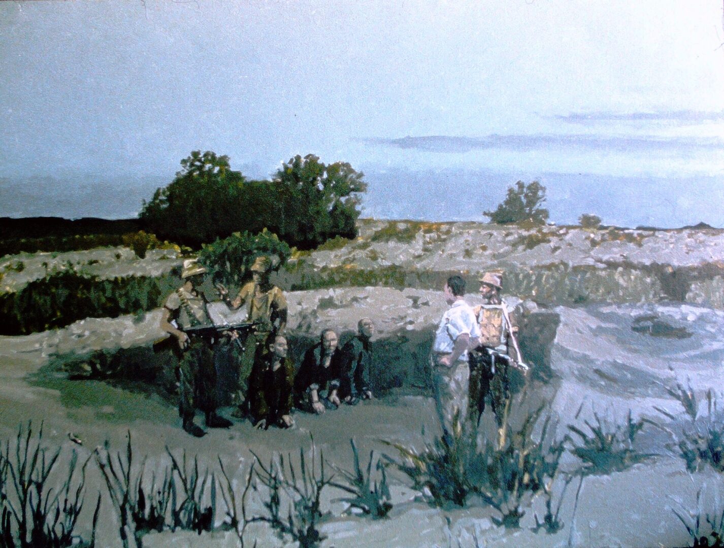 DEFENDING OF THE CRuMBLING RAMPARTS<br>
1985<br>
36" x 48"

