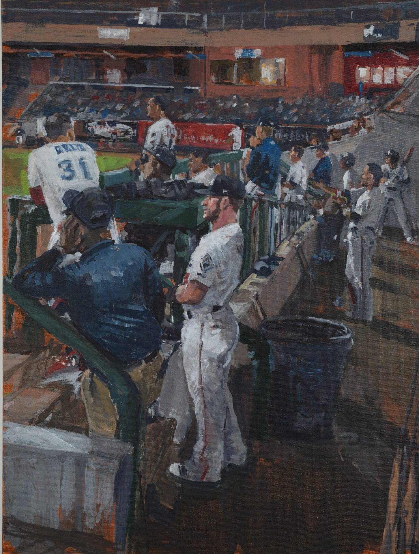 DUGOUT AT NIGHT<br>
2018<br>
24" x 18"
