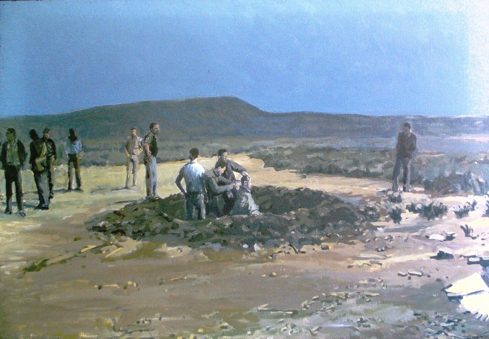 EXECUTION GROUND<br>
1985<br>
36" x 48"
