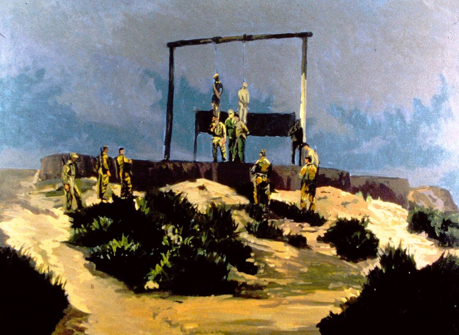 THE EXECUTION<br>
1984<br>
36" x 48"
