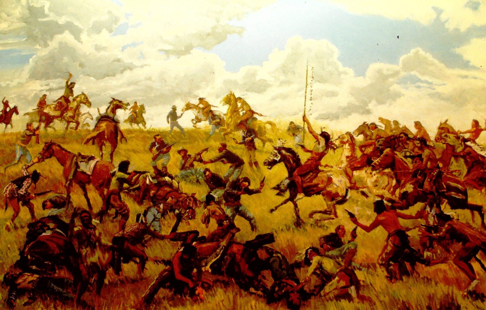 CUSTER'S LAST STAND<br>
1991<br>
60" x 96"
